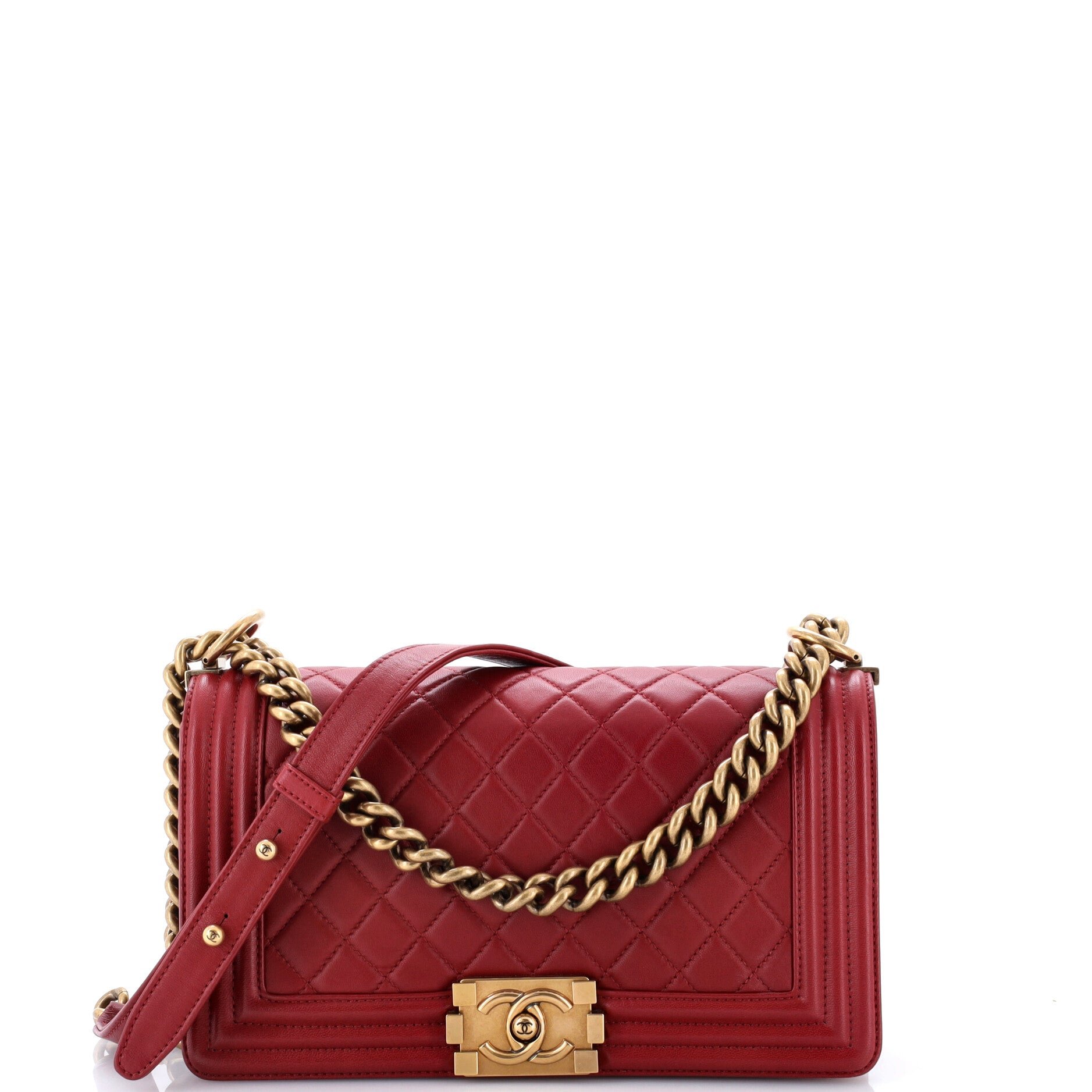 Boy Flap Bag Quilted Lambskin Old Medium