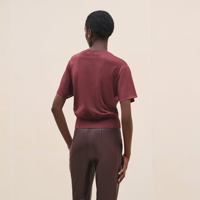 Rouge H "En Desordre Finesse" Short-sleeve Twillaine Sweater
