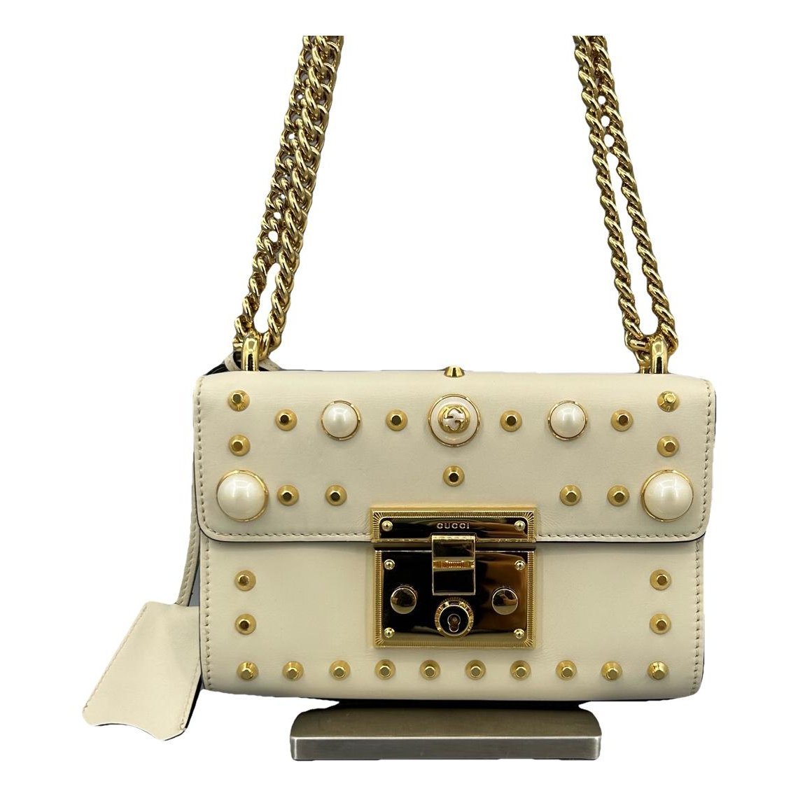 Padlock leather handbag