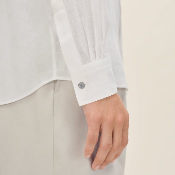 Blanc Button-down Collar Straight Cut Shirt