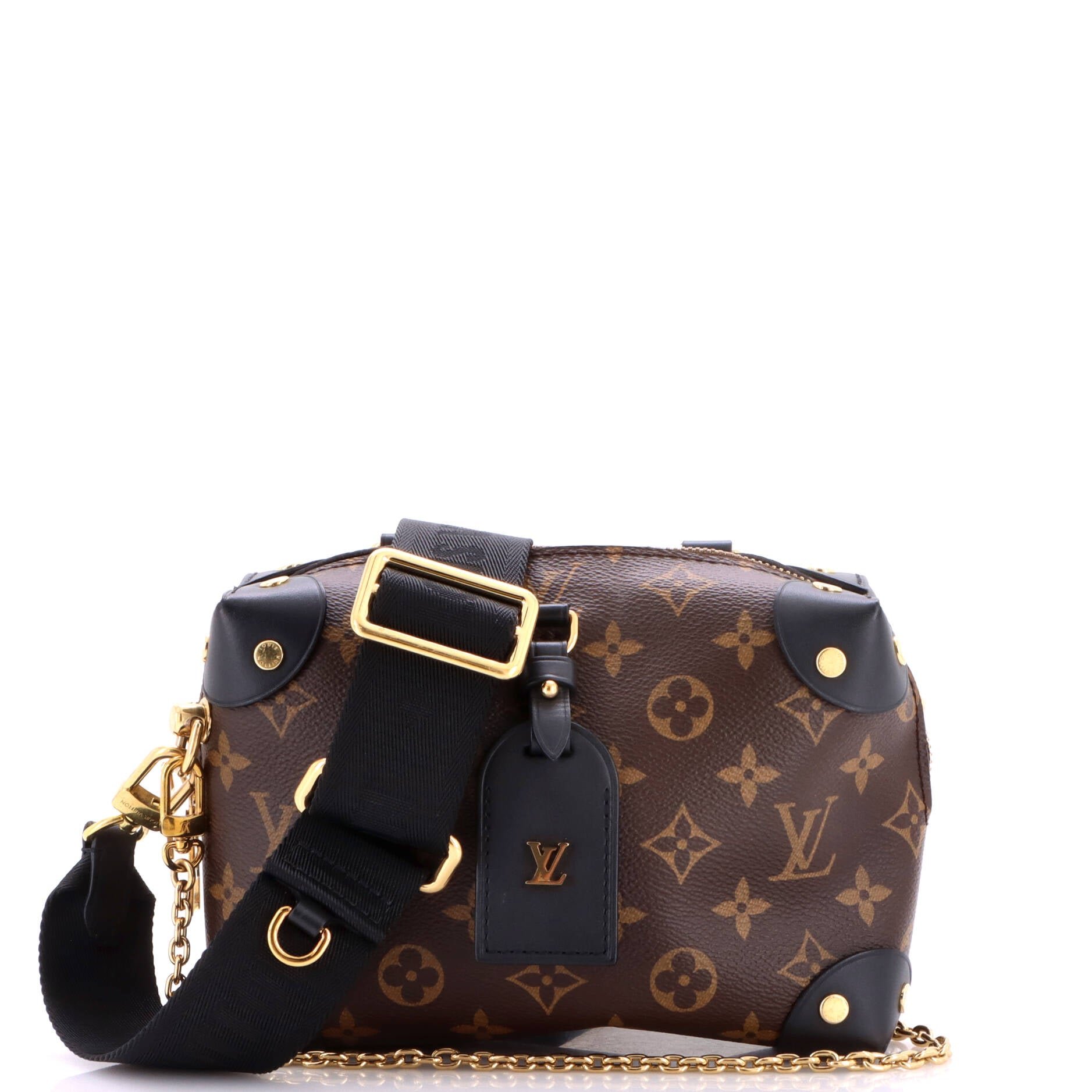 Petite Malle Souple Handbag Monogram Canvas with Leather