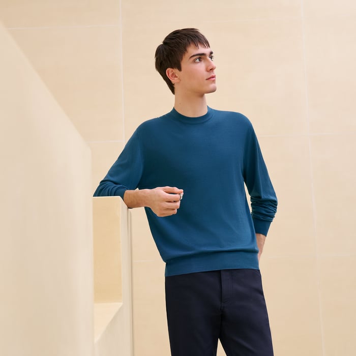 Bleu Turquin "Detail H" Crewneck Sweater