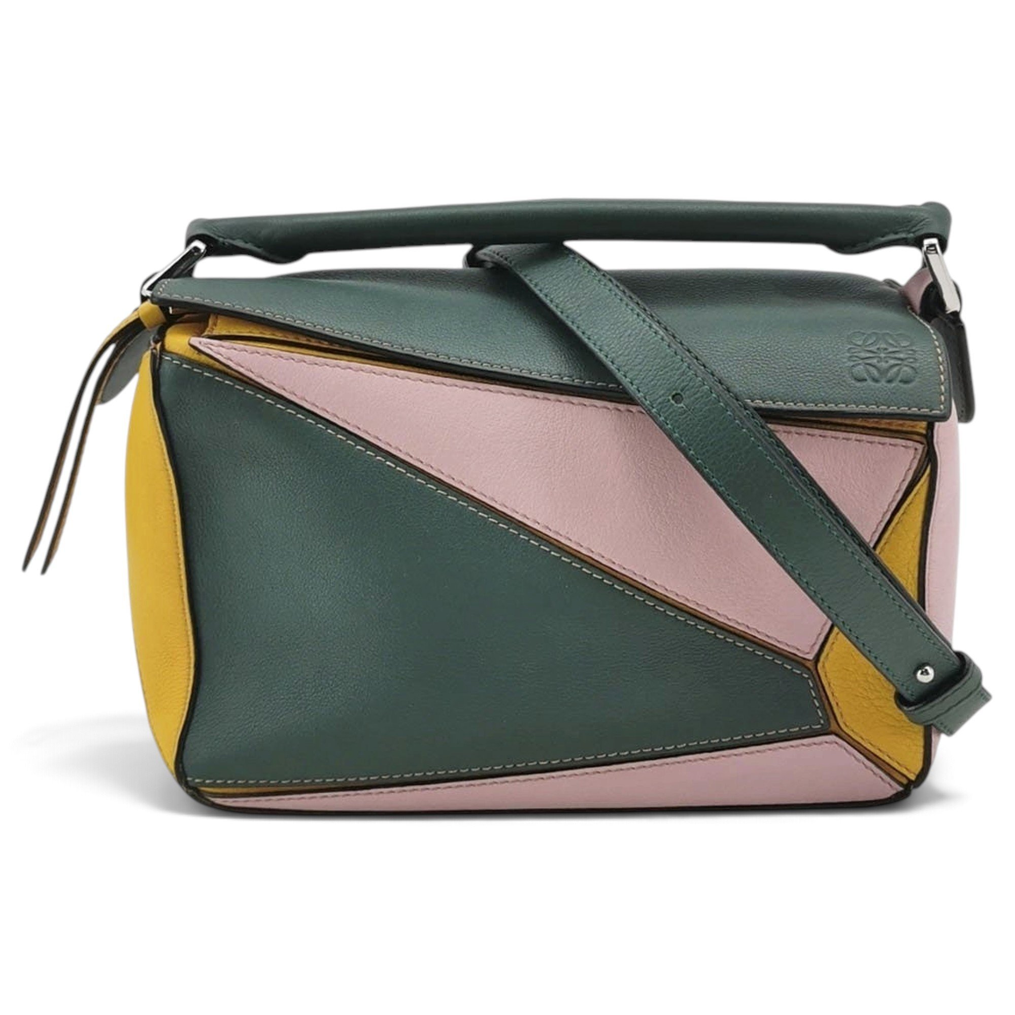 Puzzle leather handbag