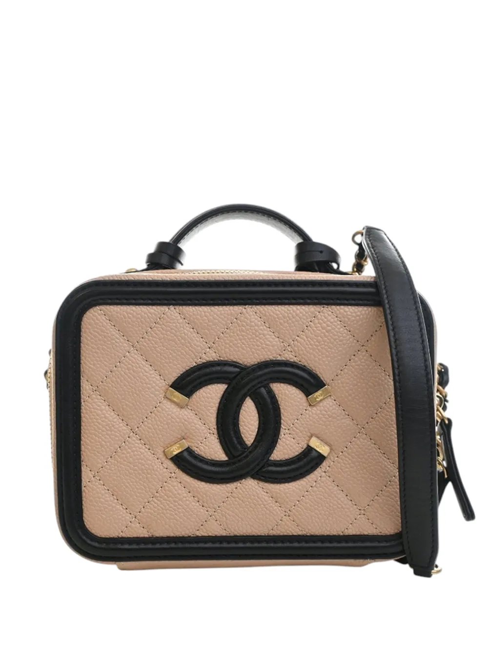 2019 Small Caviar CC Filigree Vanity Case satchel