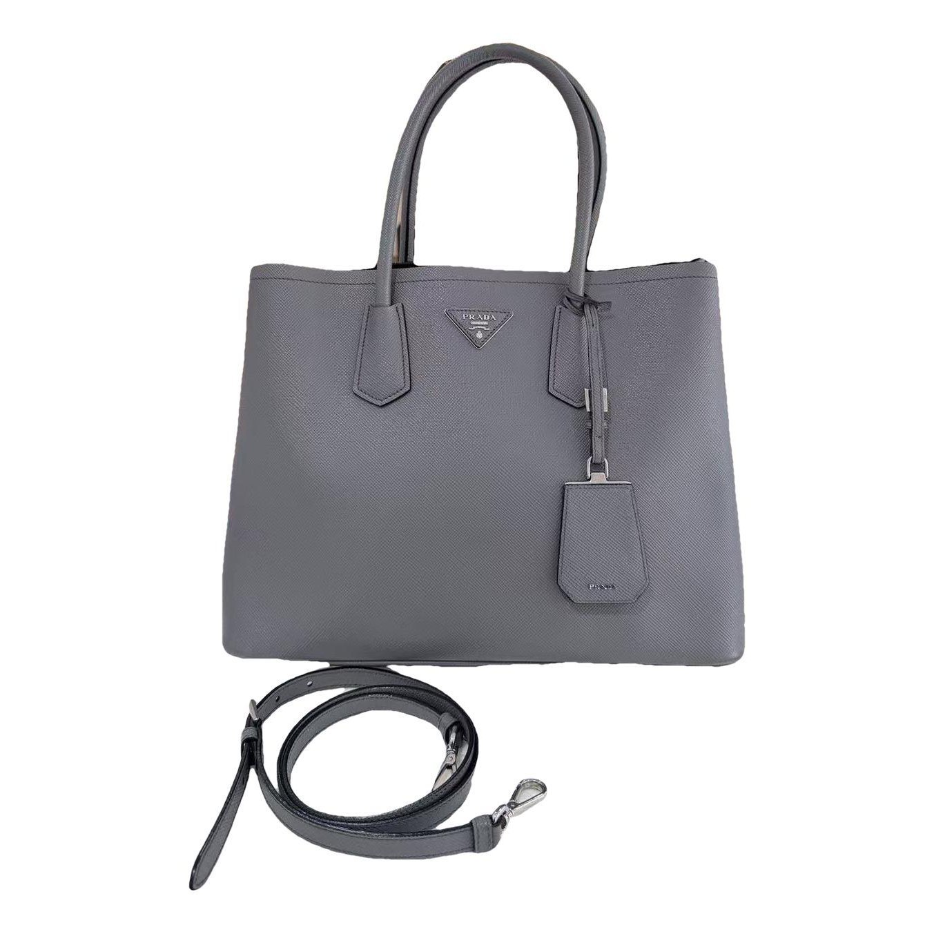 Double leather handbag