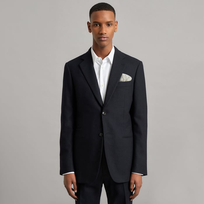 Blanc Façonnee Grand H Pocket Square 45