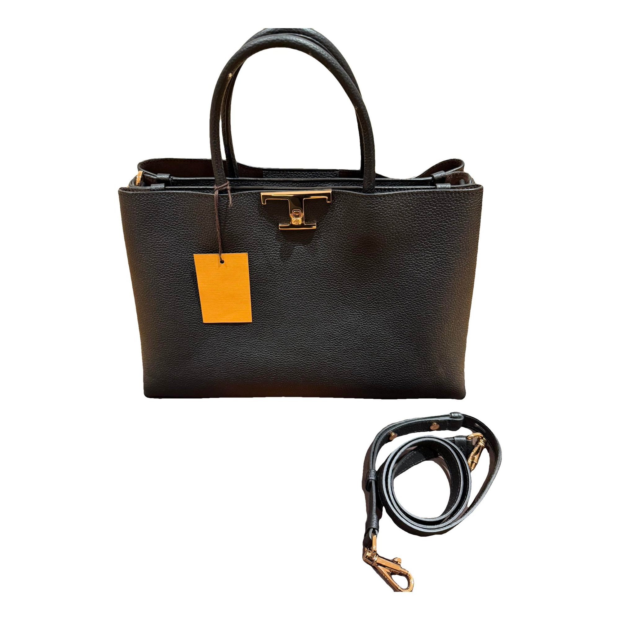 Shopping Media leather tote