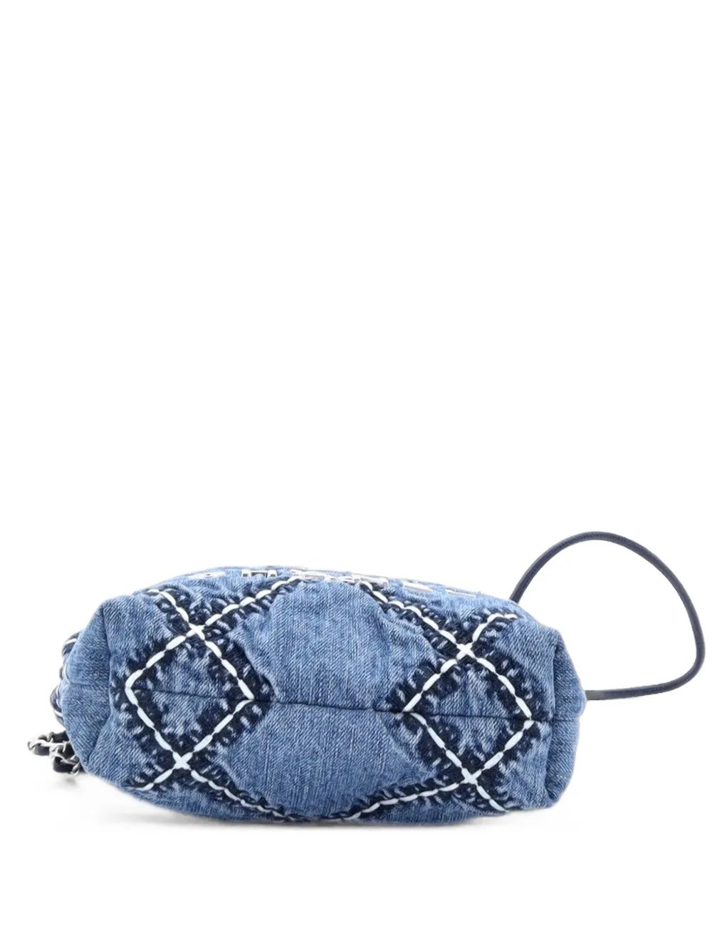 22 Chain Quilted Stitched Denim Mini hobo bag