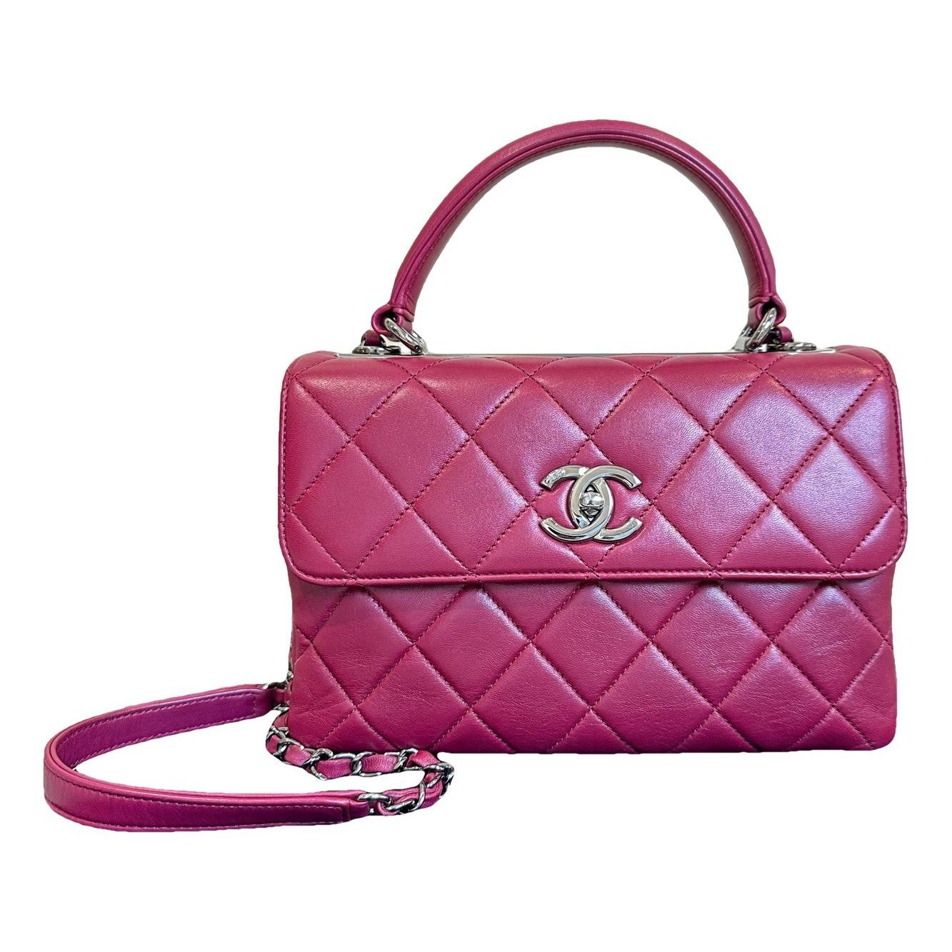 Trendy CC leather handbag