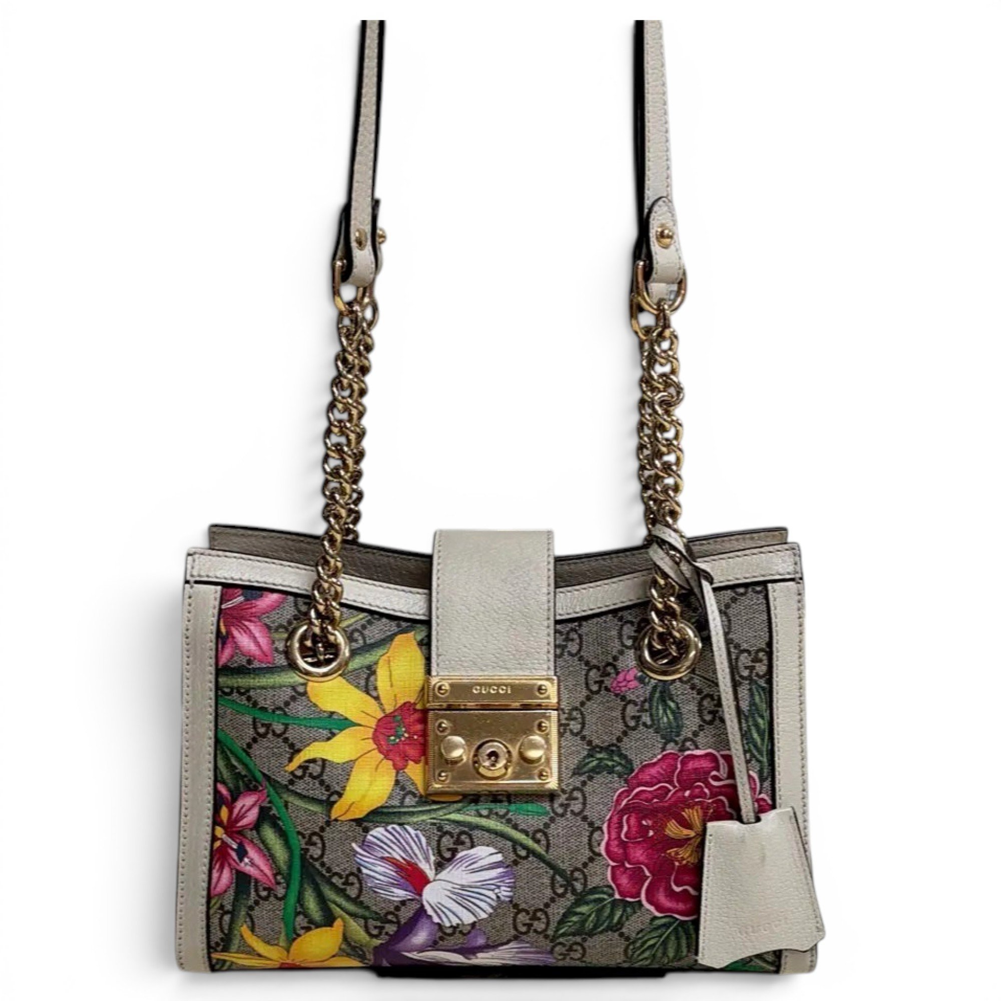 Padlock leather handbag