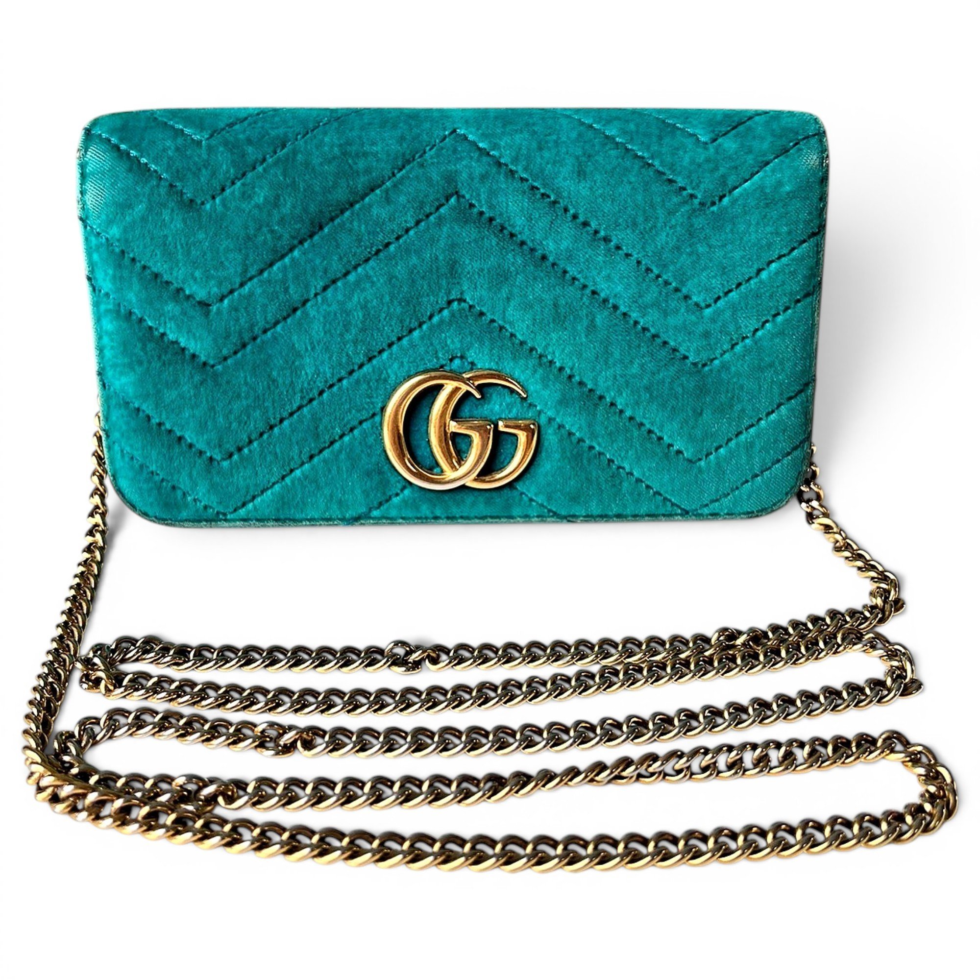 GG Marmont Chain Flap velvet crossbody bag