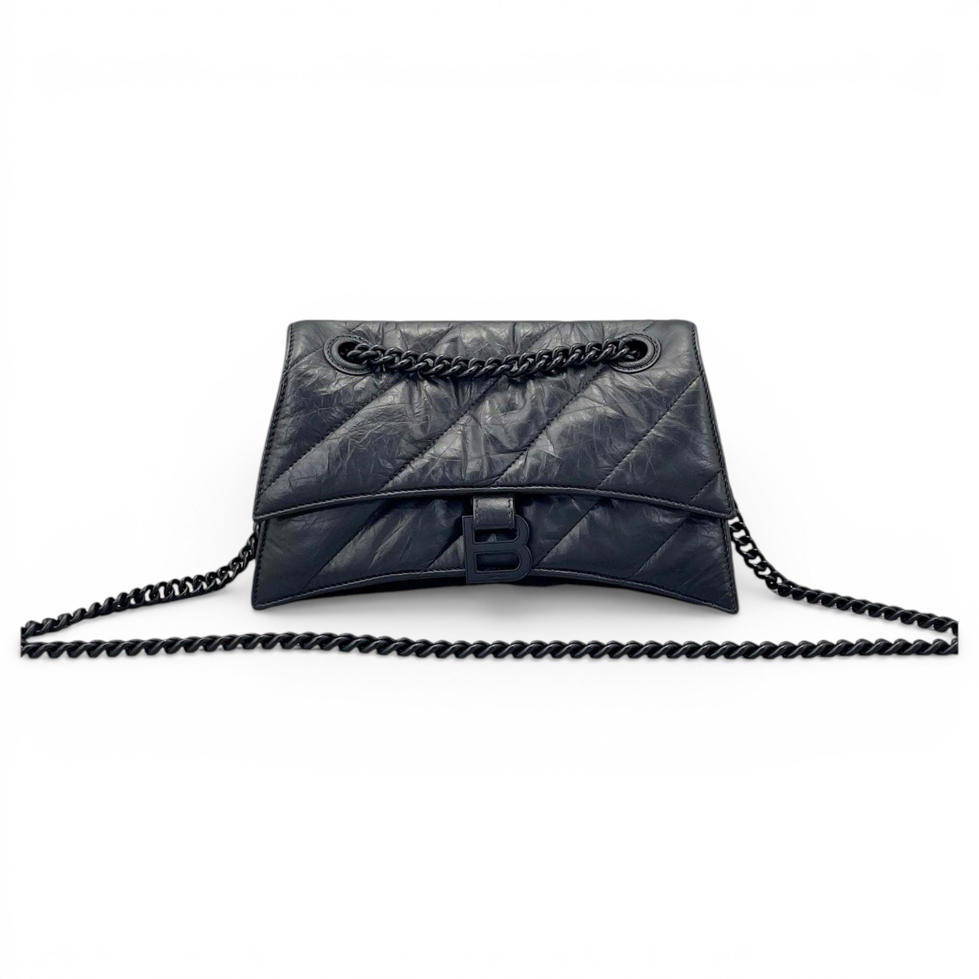 Crush leather handbag