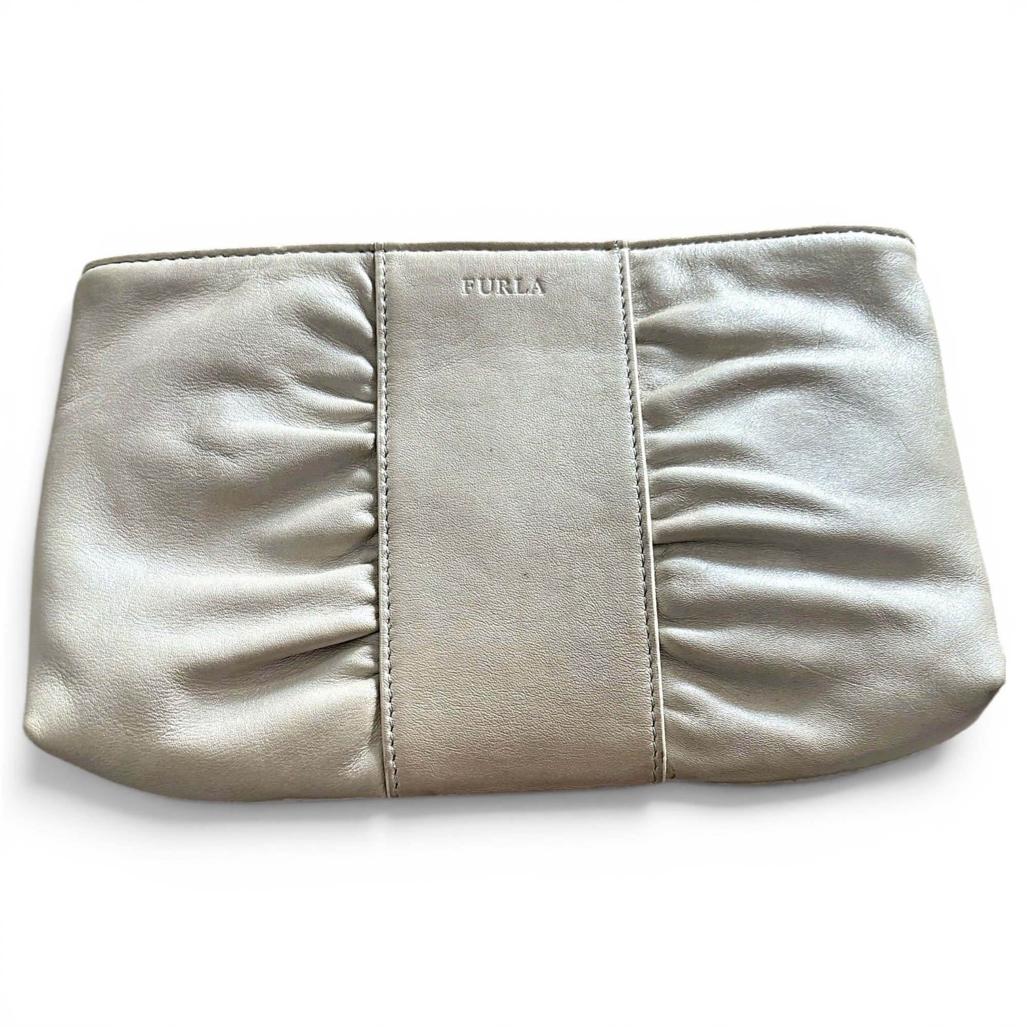 Leather clutch bag