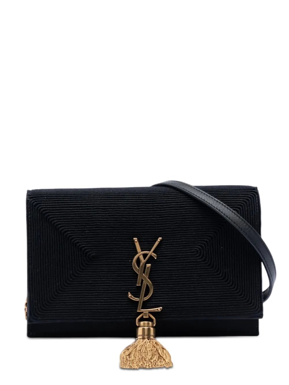 2023 Embroidered Satin Monogram Kate Tassel Wallet on Chain crossbody bag