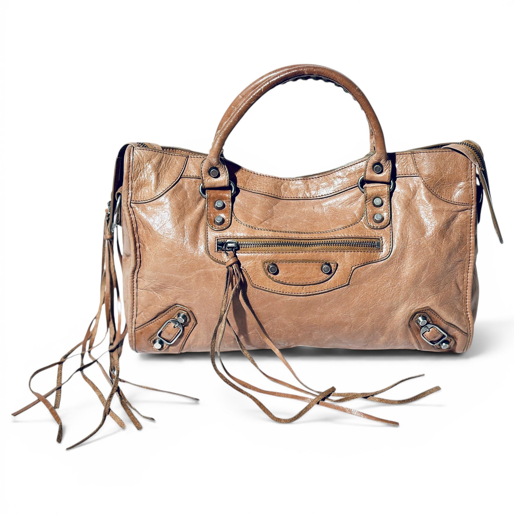 City leather handbag
