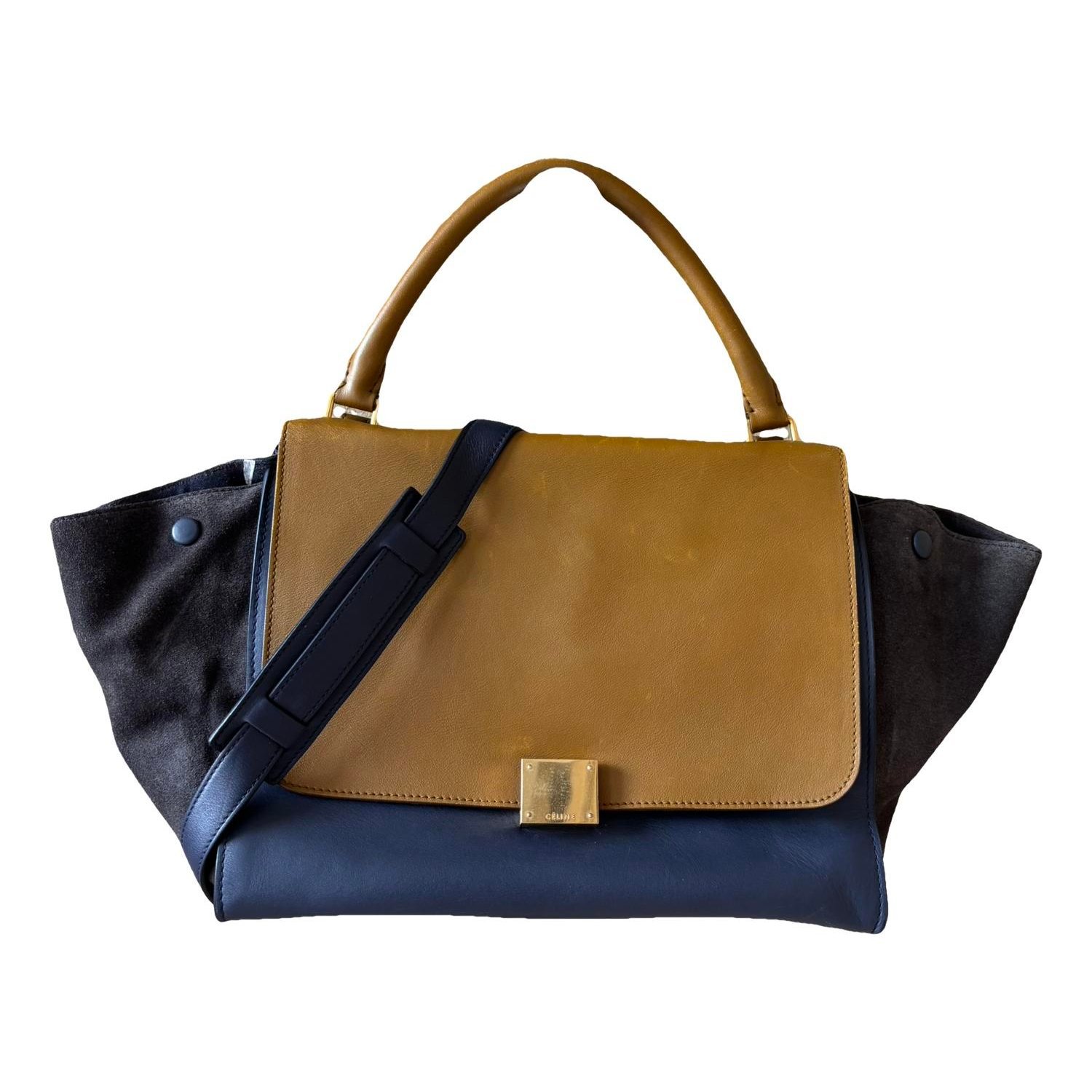 Trapèze leather handbag