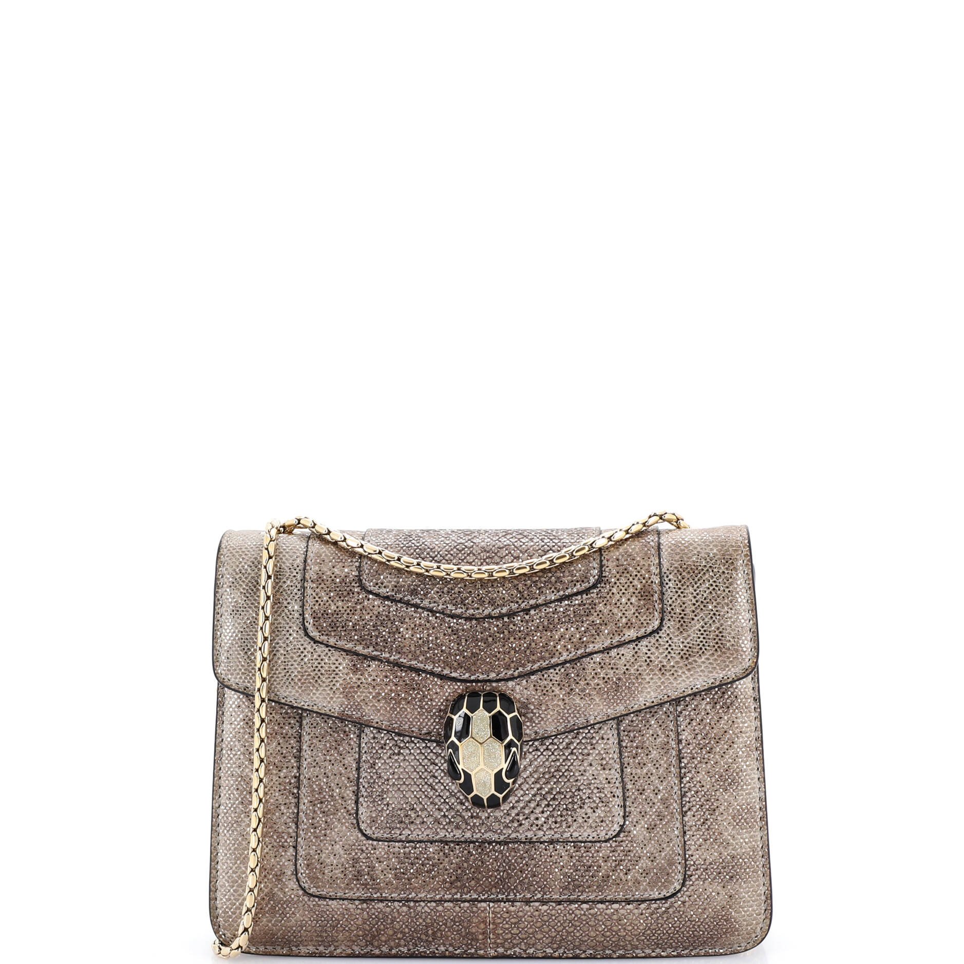 Bvlgari Serpenti Forever Crossbody Bag Metallic Karung Small