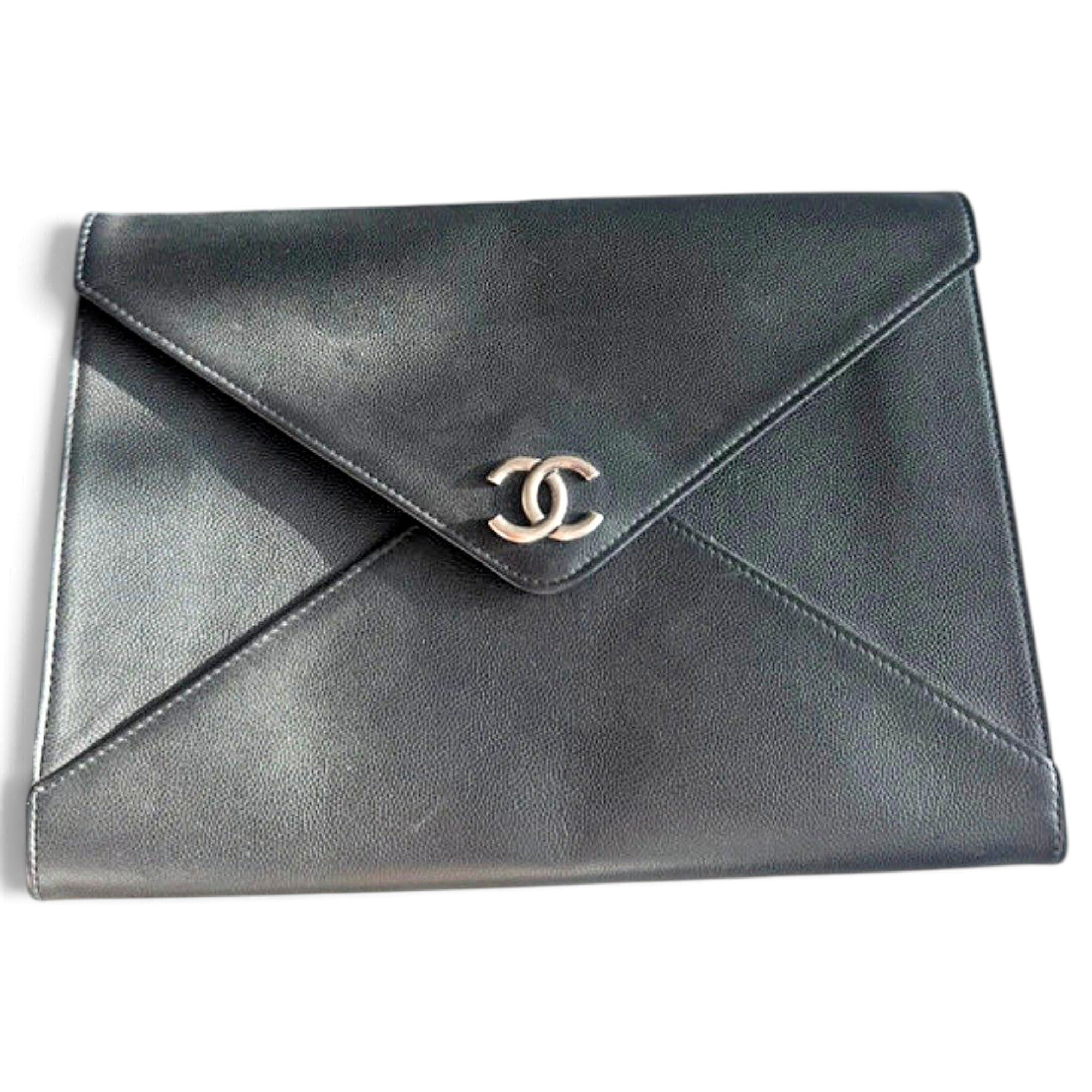 Leather clutch bag