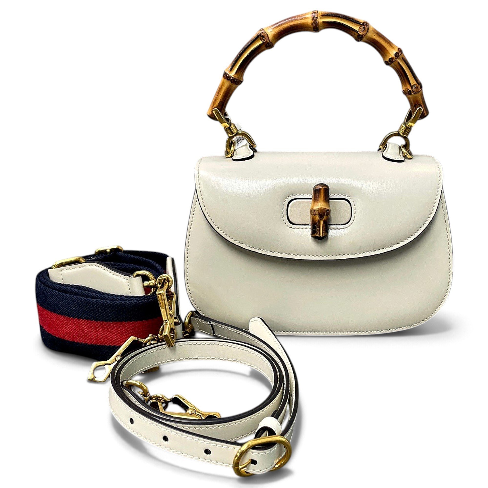 Convertible Bamboo Top Handle leather handbag
