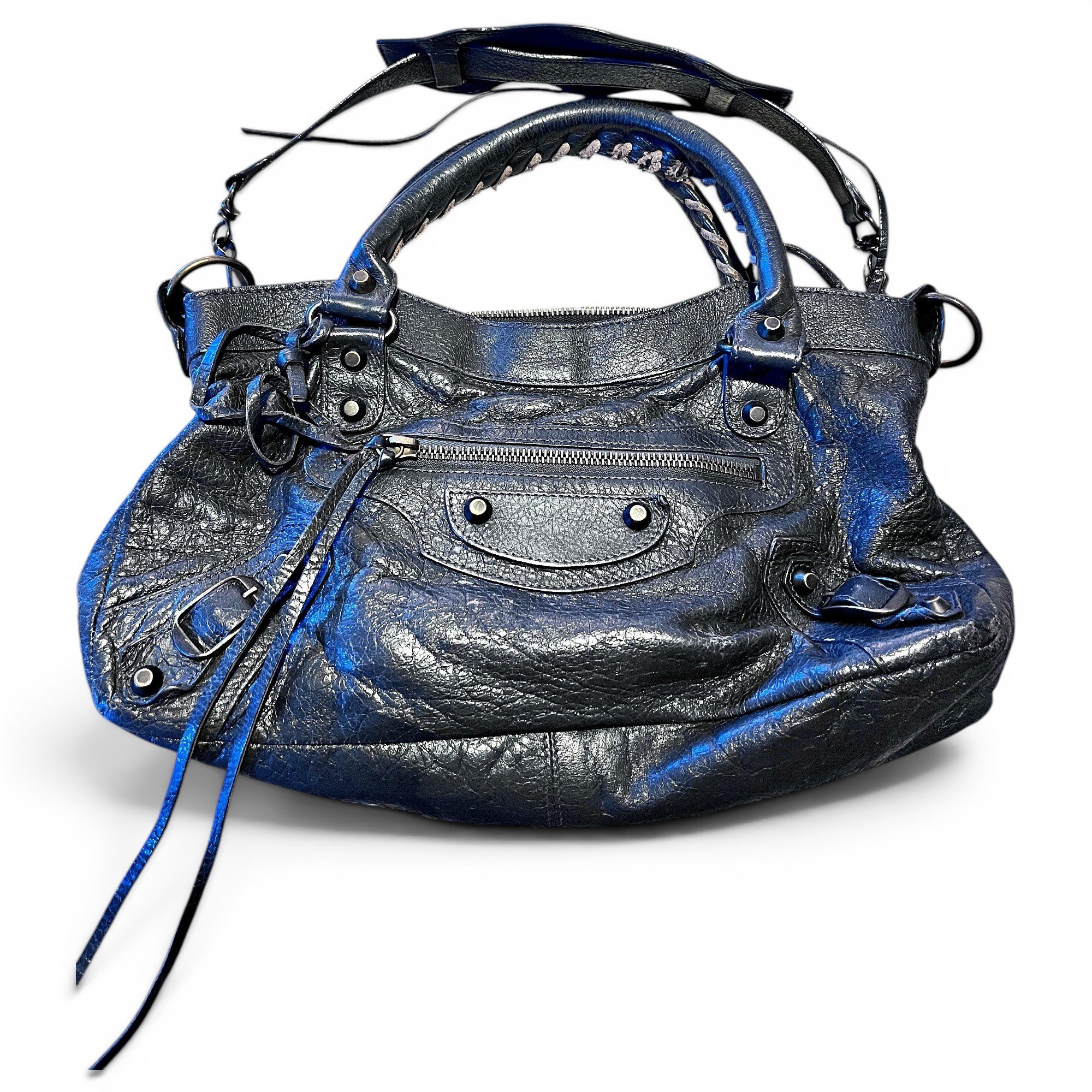 City leather handbag