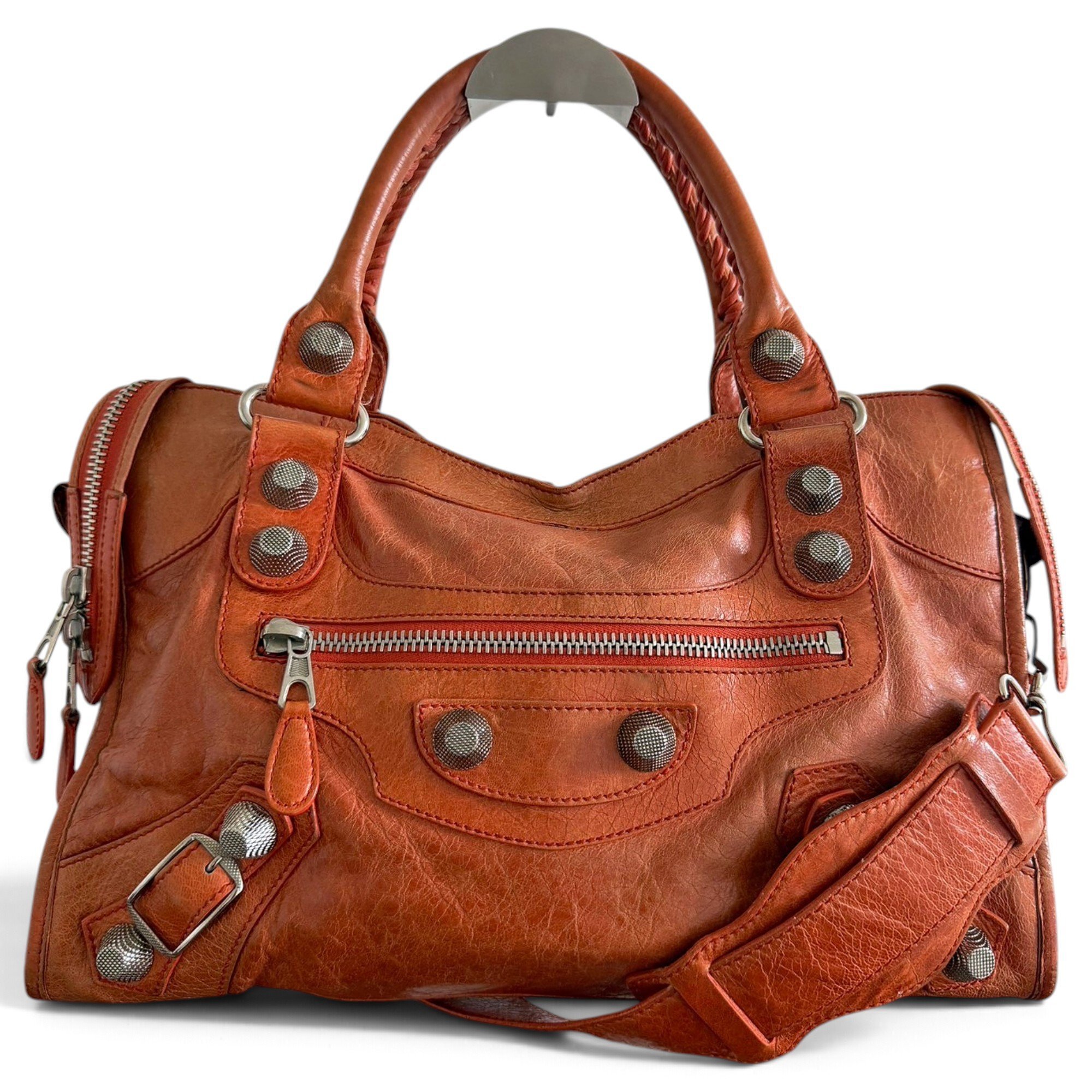 City leather handbag