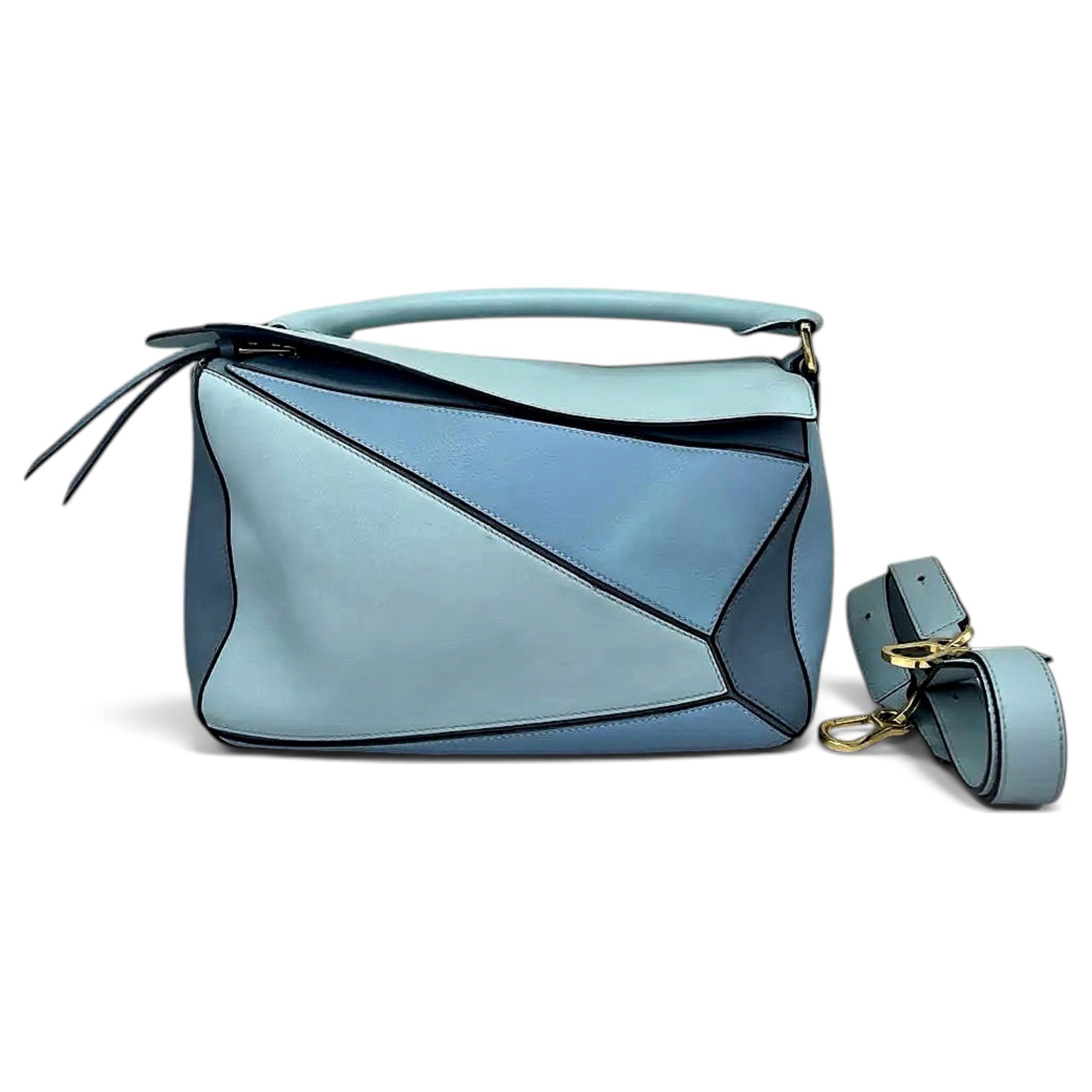 Puzzle leather handbag