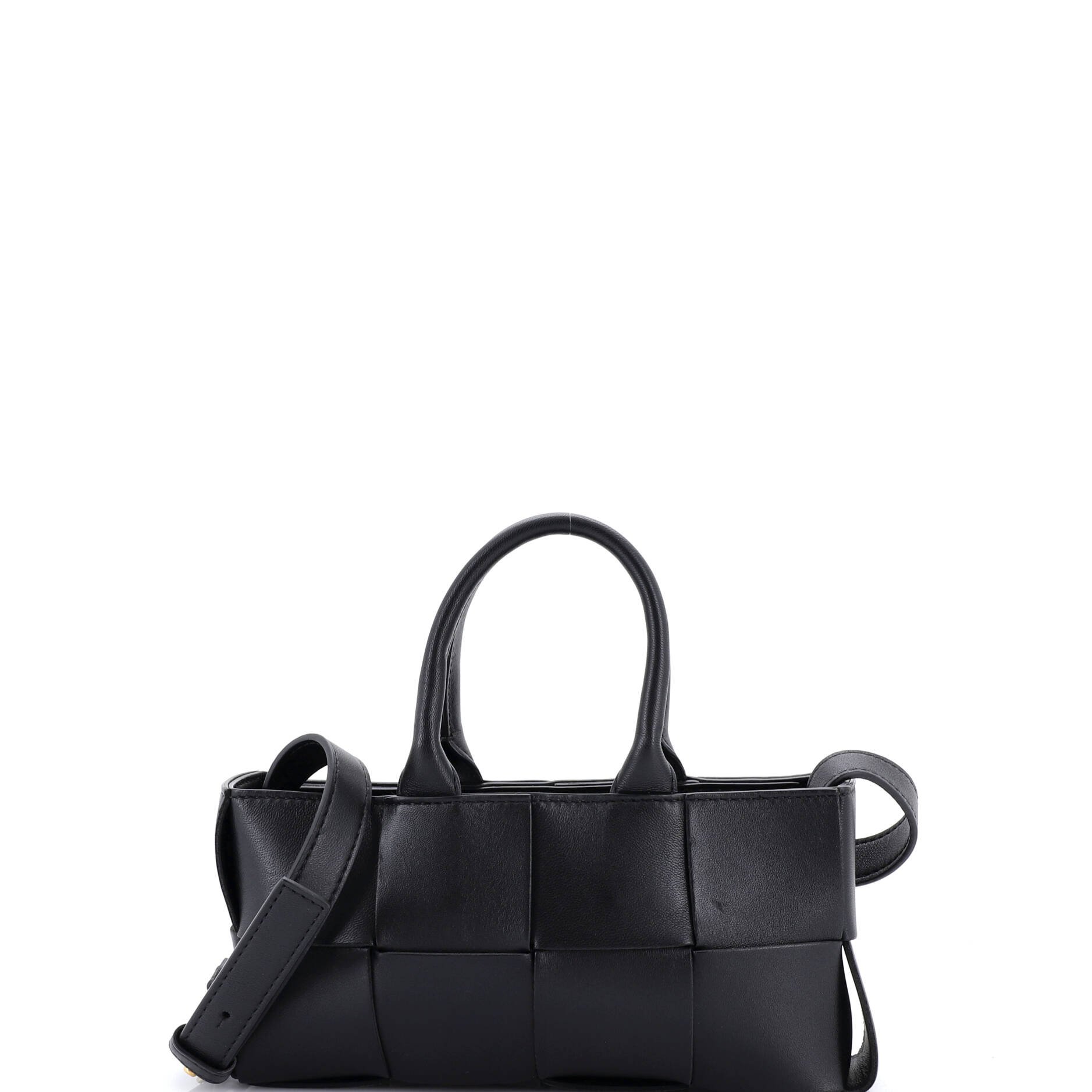 Bottega Veneta Arco Top Handle Shoulder Bag Maxi Intrecciato Leather East West