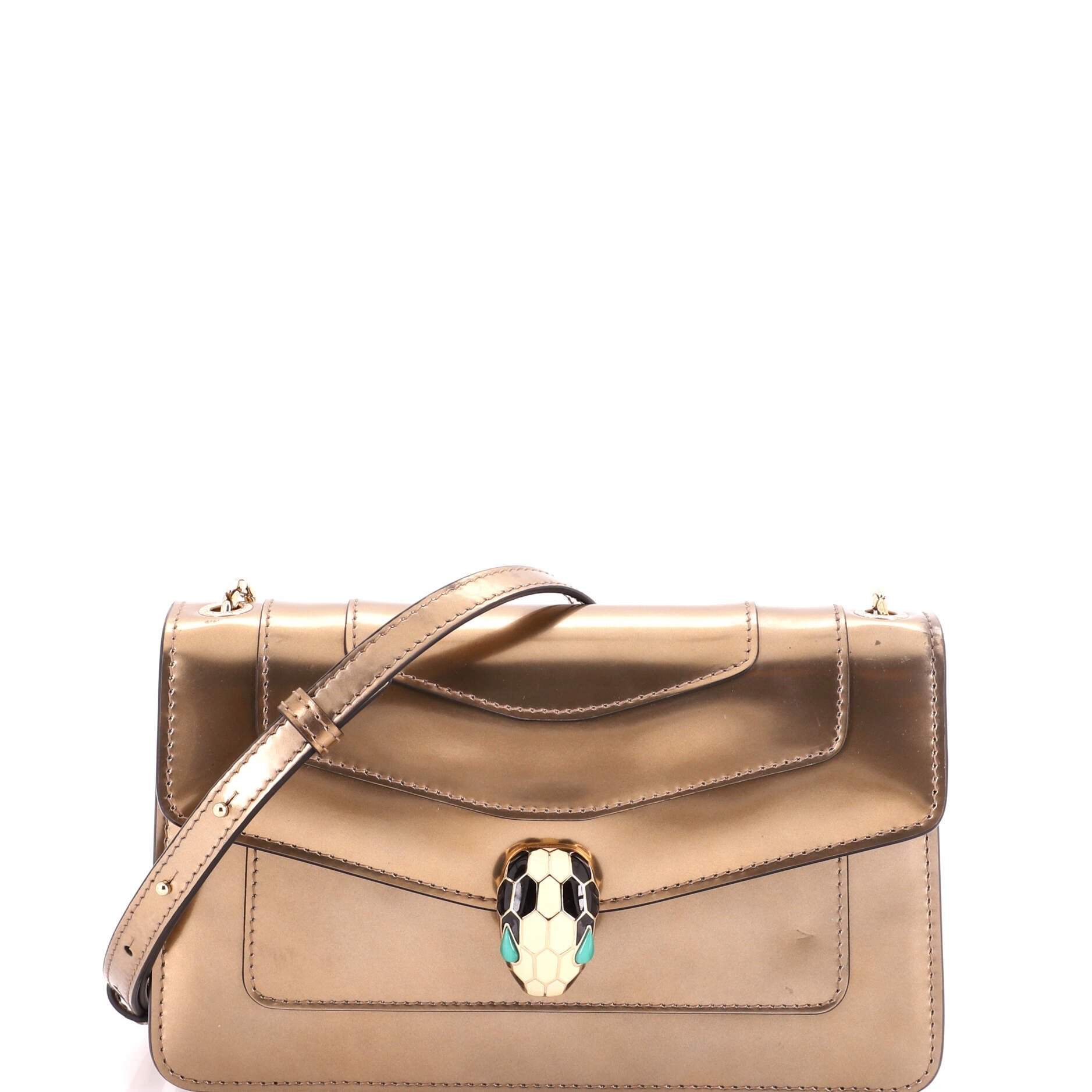 Serpenti Forever Shoulder Bag Metallic Leather Small