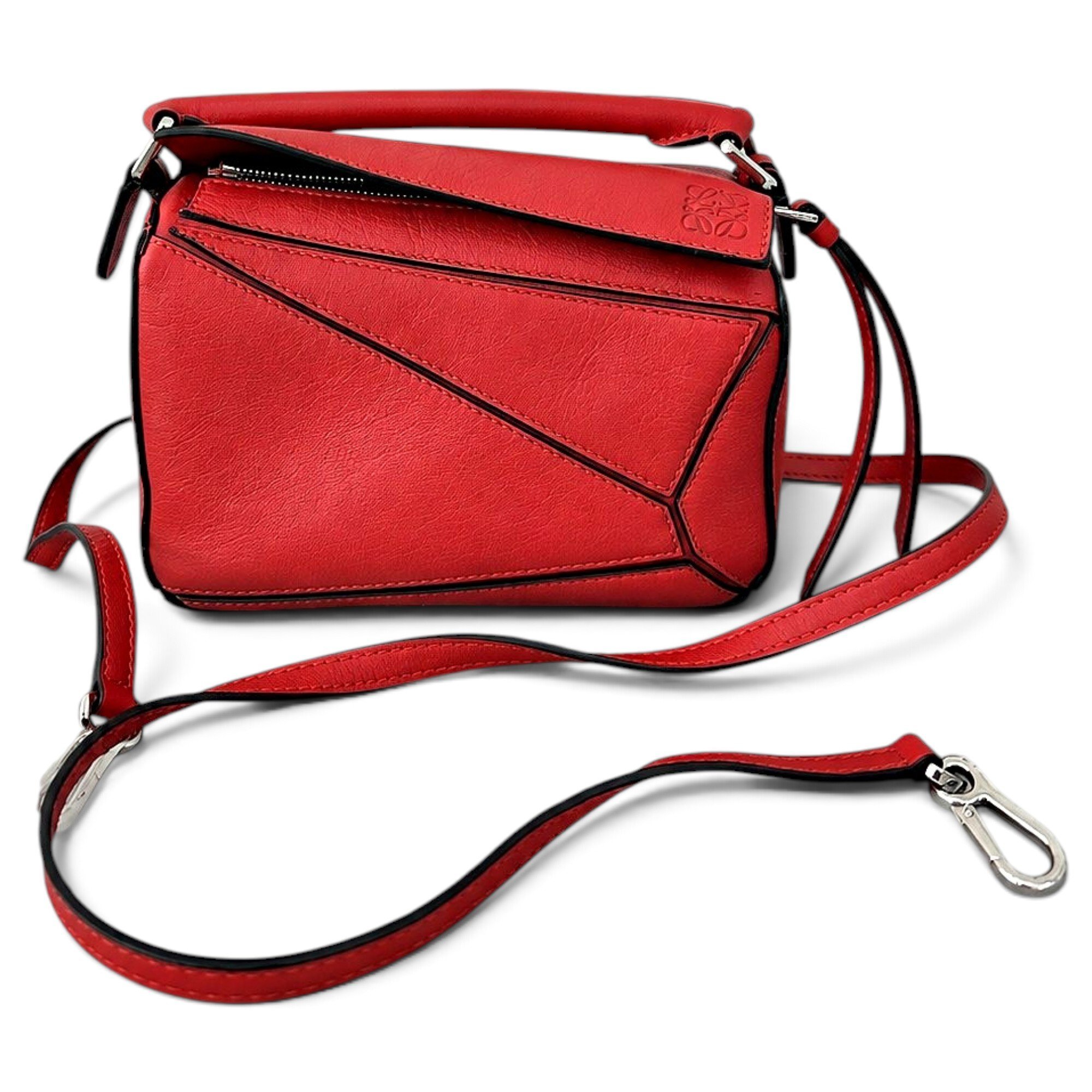 Puzzle leather handbag