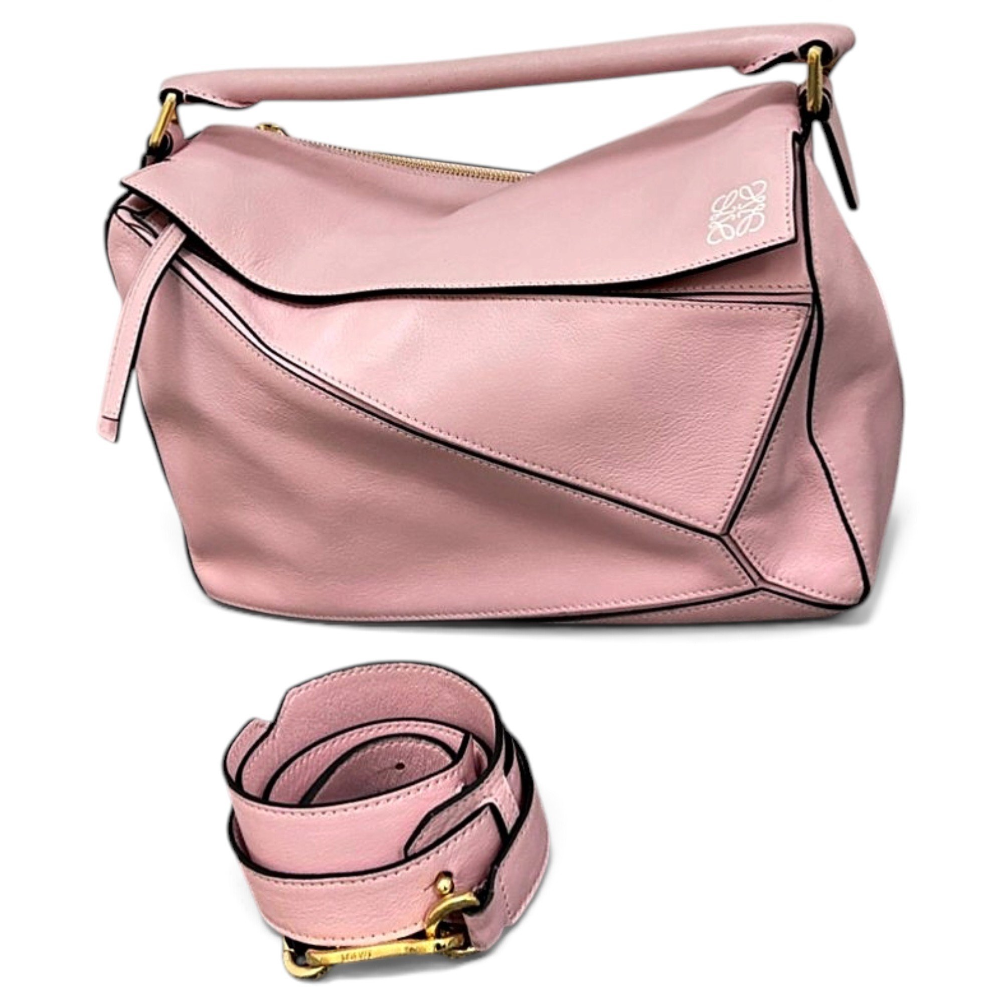Puzzle leather handbag