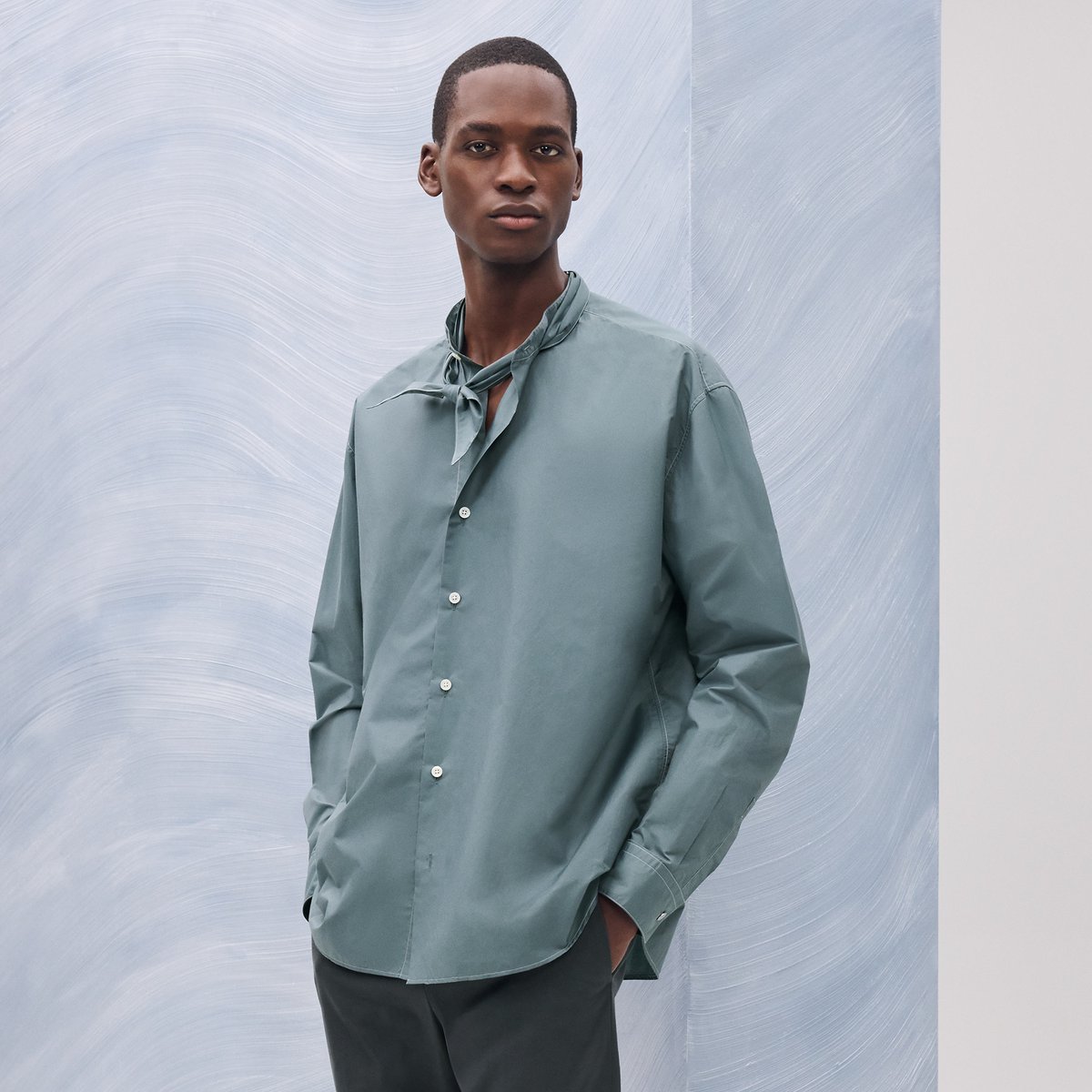 Eucalyptus Boxy Fit Shirt With Marius Collar