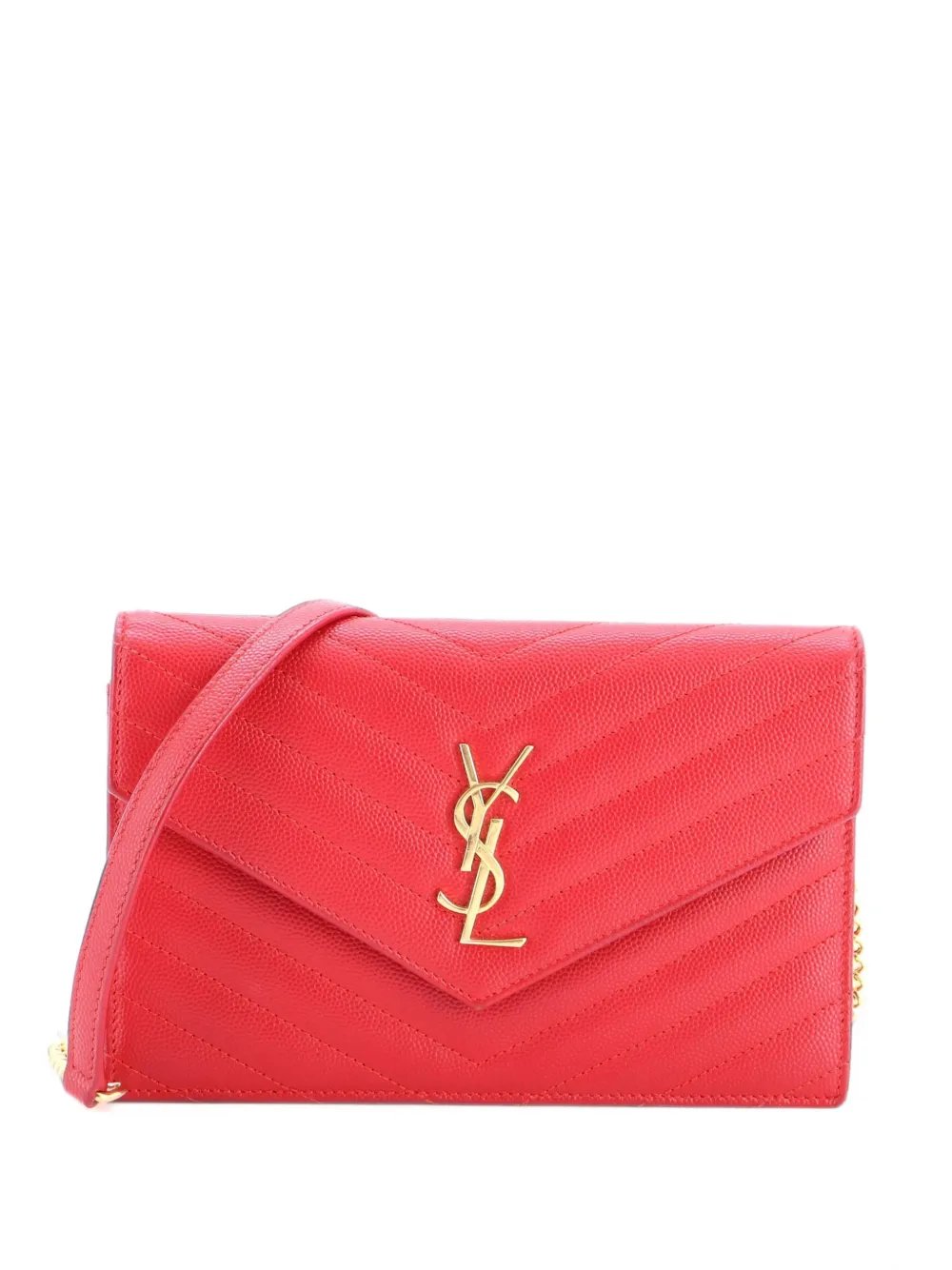 Classic Monogram Wallet on Chain Matelasse Chevron Leather Small crossbody bag