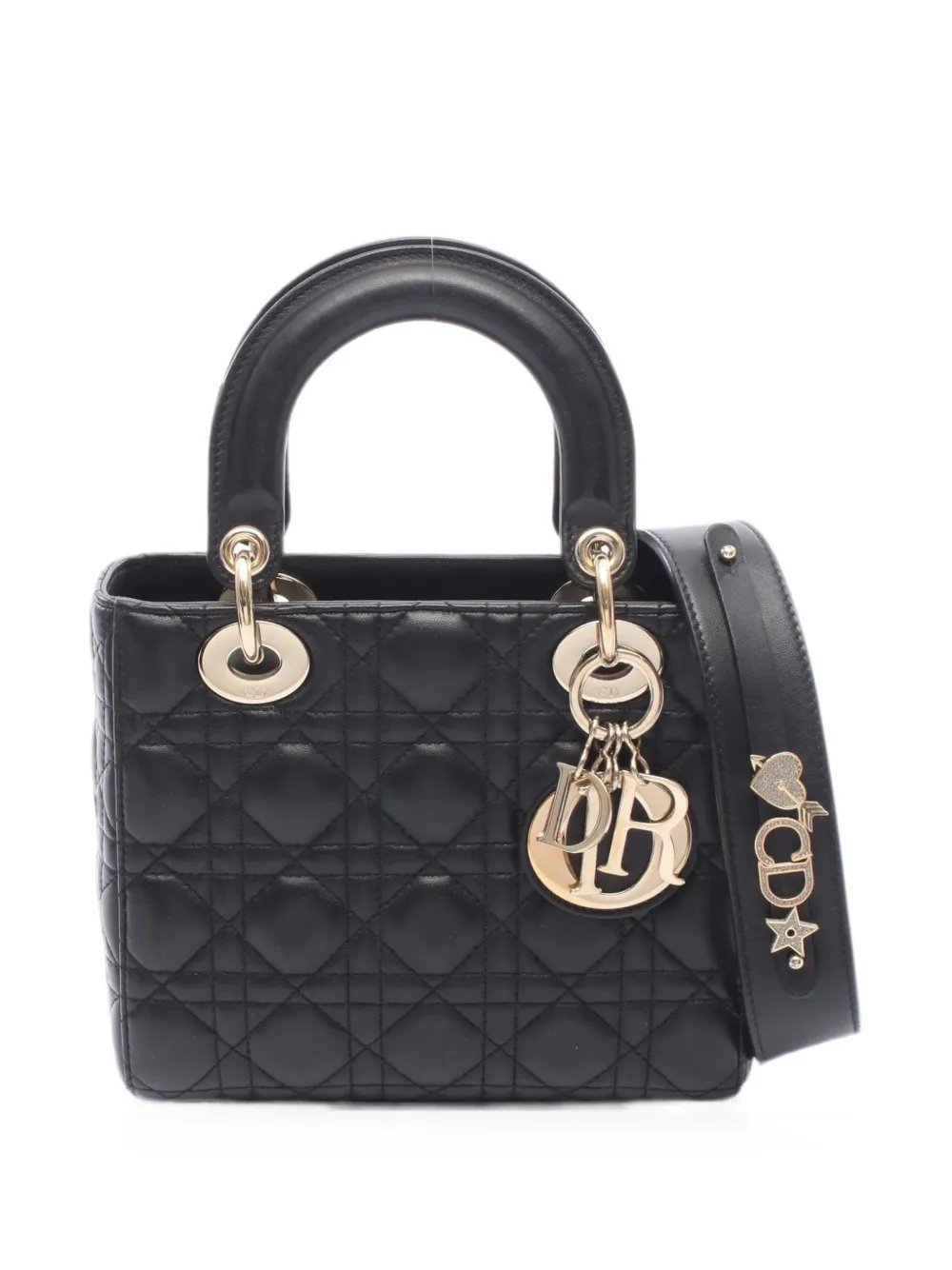 2010s small Lady Dior Cannage tote bag