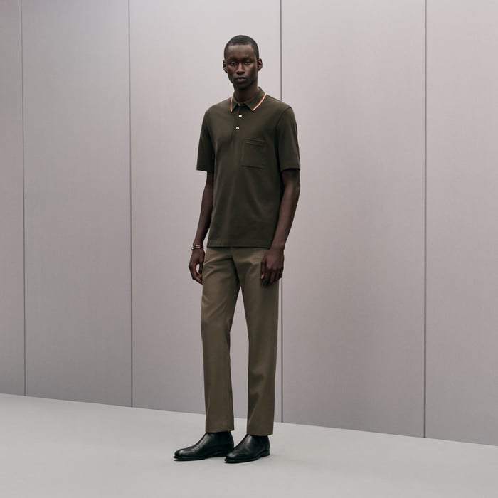 Kaki "Piqures Sellier" Polo Shirt