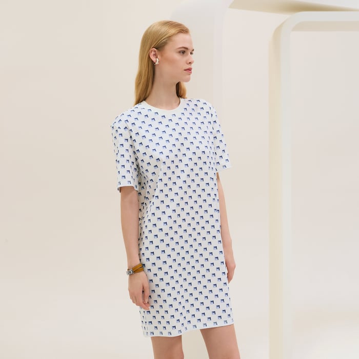 Blanc Sel "Clou Medor Interlock" Maxi Dress
