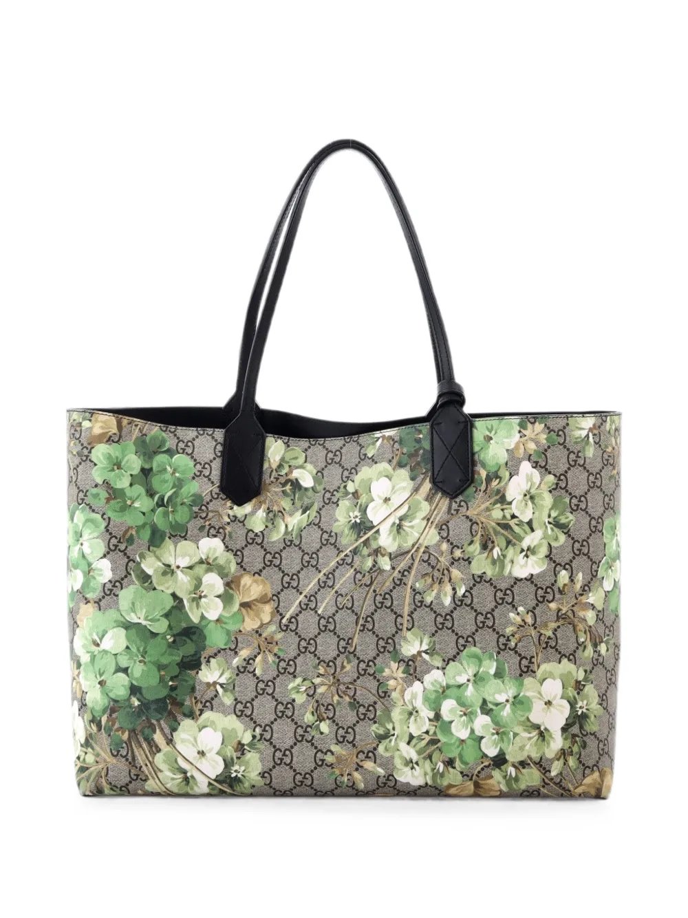 Reversible Blooms GG Print Leather Medium tote bag