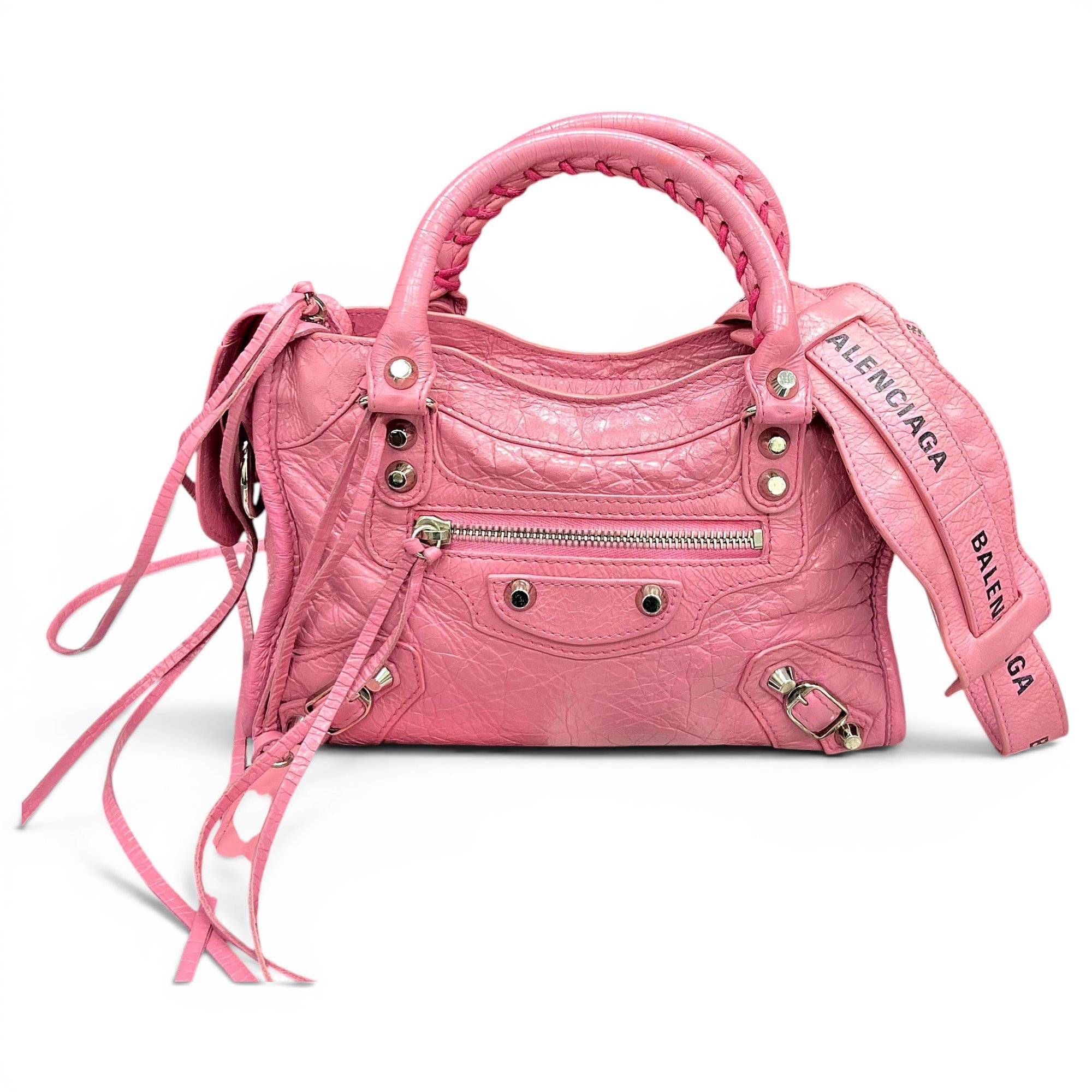 City leather handbag