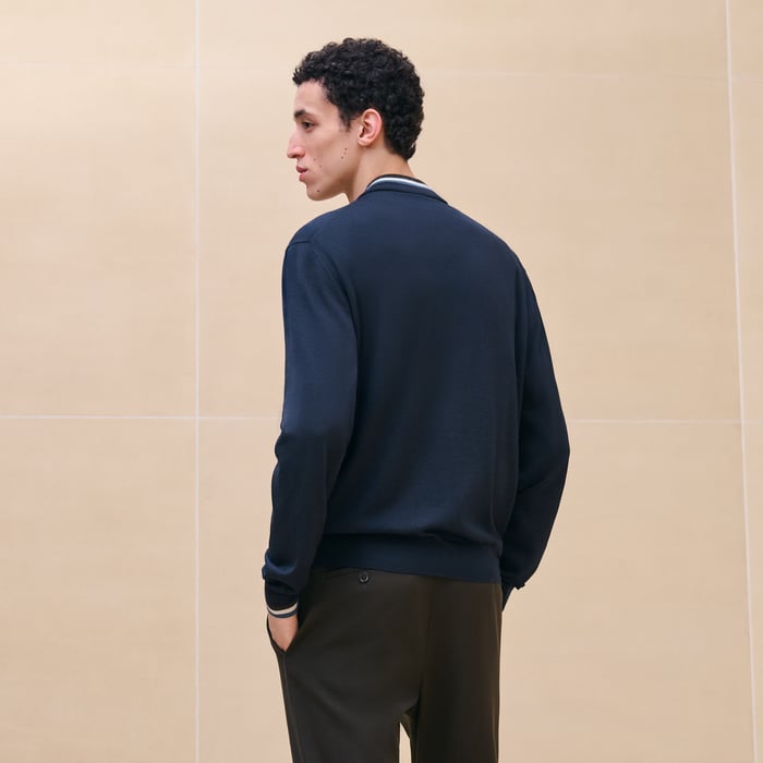 Marine "Rayures & Twist" Zipped Jacket