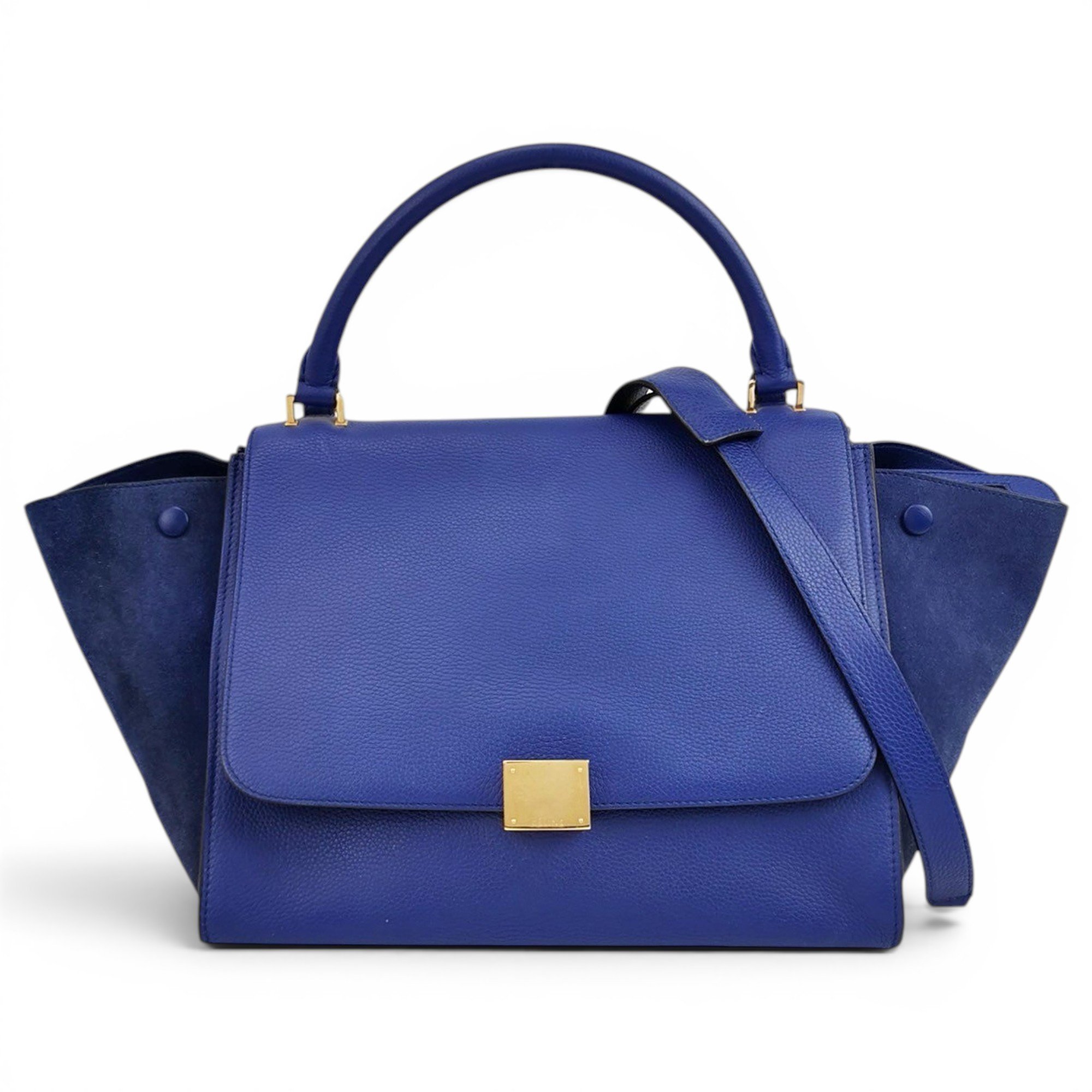 Trapèze leather handbag