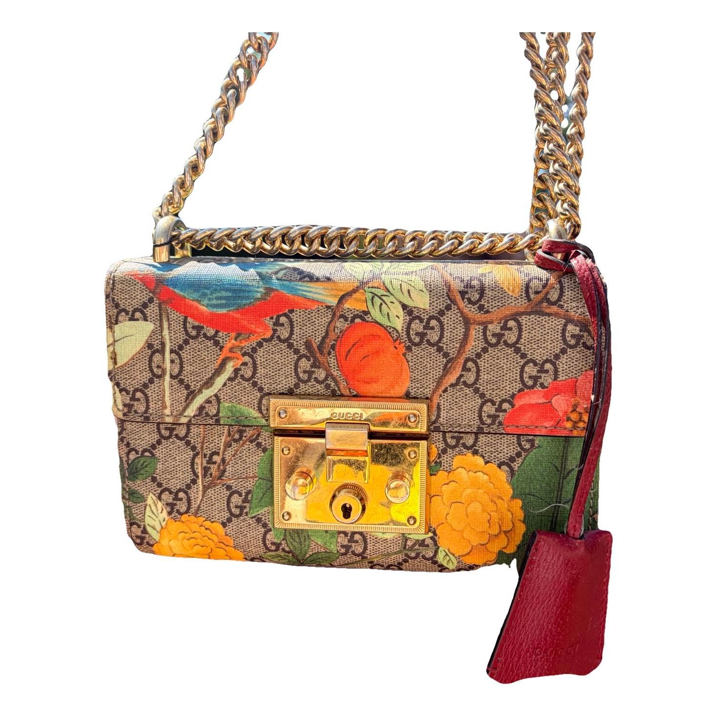 Padlock leather crossbody bag