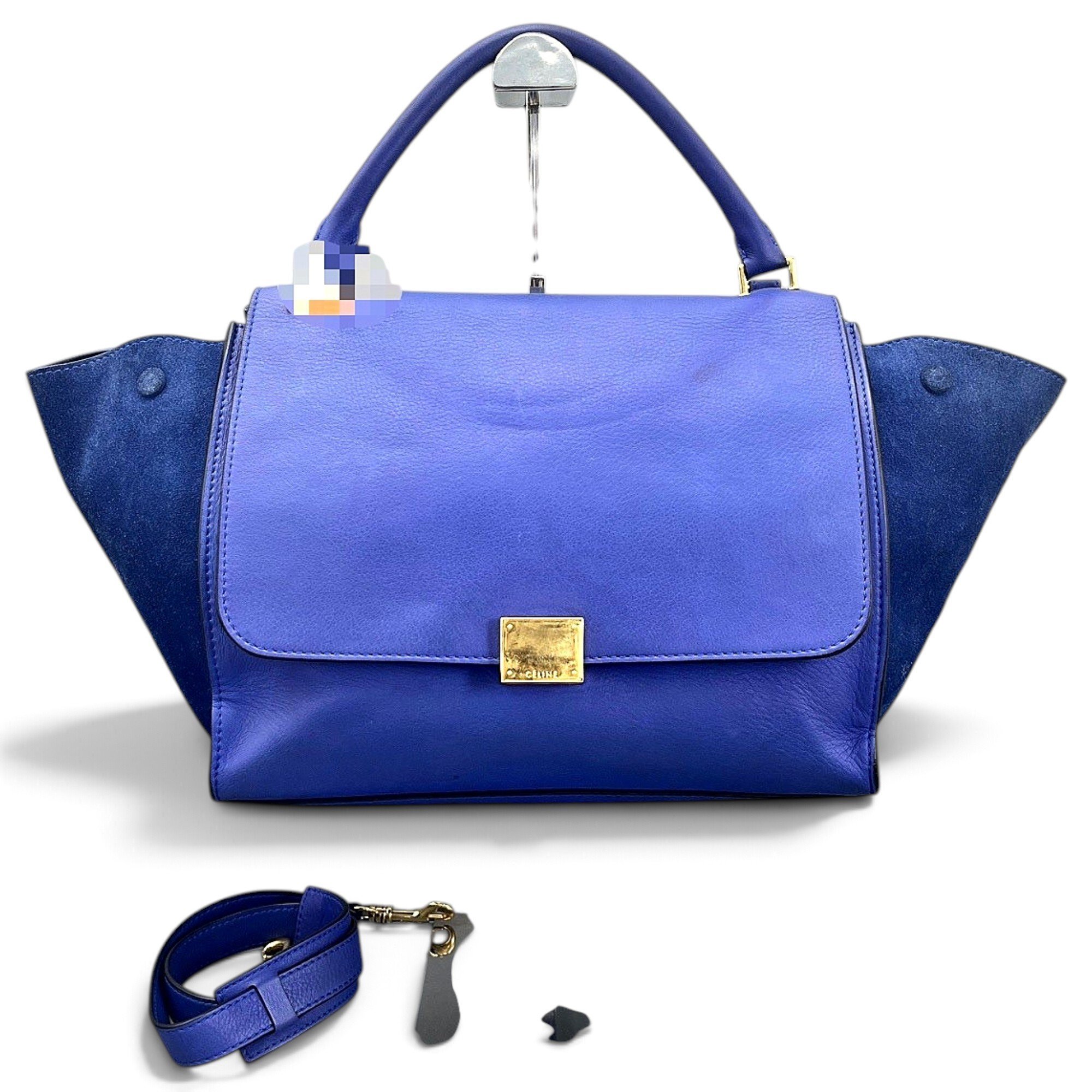 Trapèze leather handbag