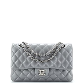 Chanel Classic Double Flap Bag Quilted Metallic Lambskin Medium