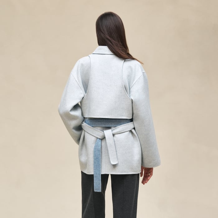 Bleu Trench Modular Cashmere Coat