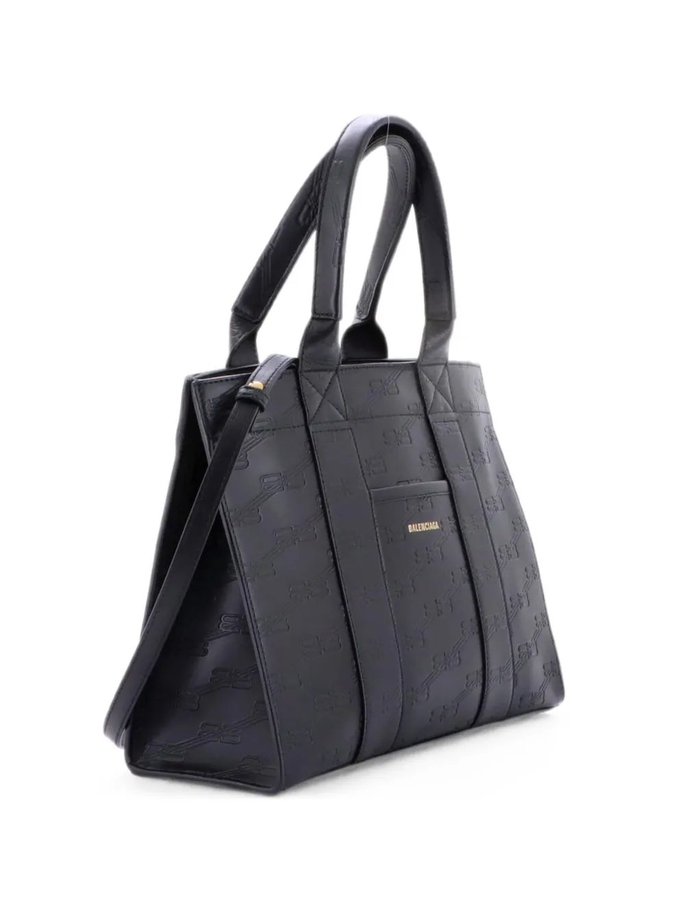 Hardware Embossed Leather Small tote bag
