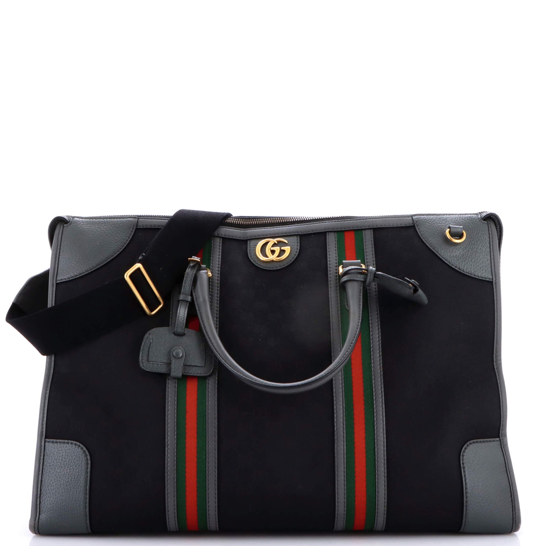 Bauletto Duffle Bag GG Canvas with Leather Large