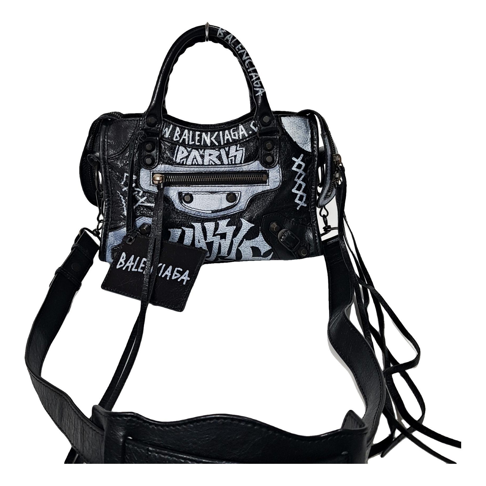 City leather handbag