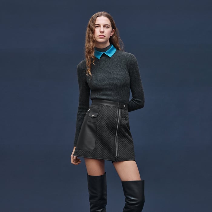 Gris Nuit Quilted Skirt