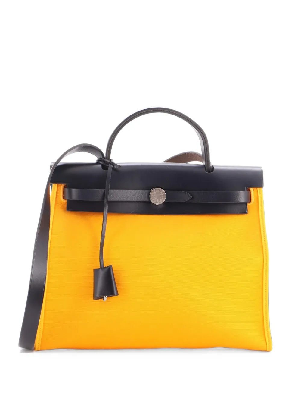 Herbag Zip Verso Leather and Toile 31 shoulder bag