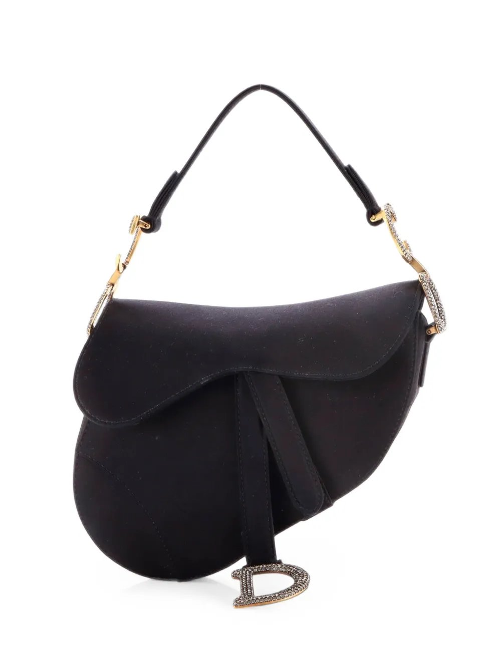 Dior Saddle Handbag Satin with Crystals Mini shoulder bag