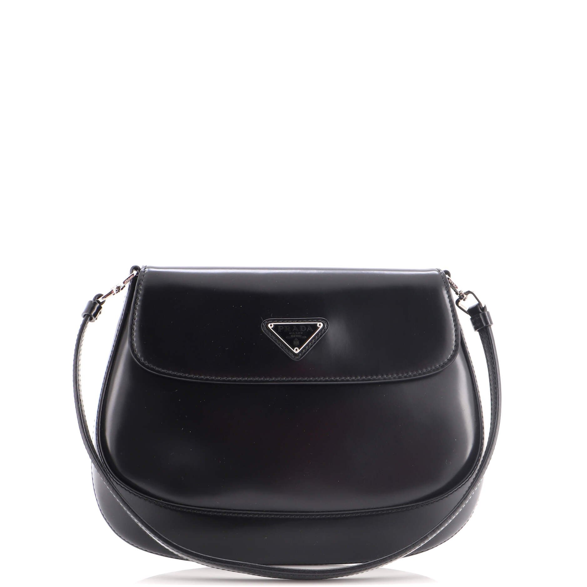 Cleo Flap Shoulder Bag Spazzolato Leather Small